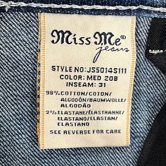 Miss Me Saddle Border Stitch Signature Skinny Jeans Dark Wash size 30 - Picture 12 of 16